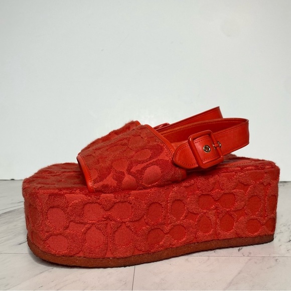 Coach Noelle Signature Terry Platform Sandal 7 1/2 B - Picture 14 of 14